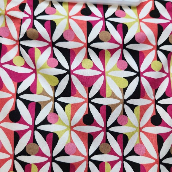 Geoffrey Beene Sport A-Line Multicolor Skirt Floral Geo-Print Cotton Blend - Picture 4 of 12